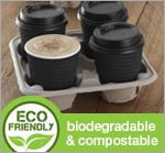 Biodegradable & Compostable Coffee Cup Tray Carriers