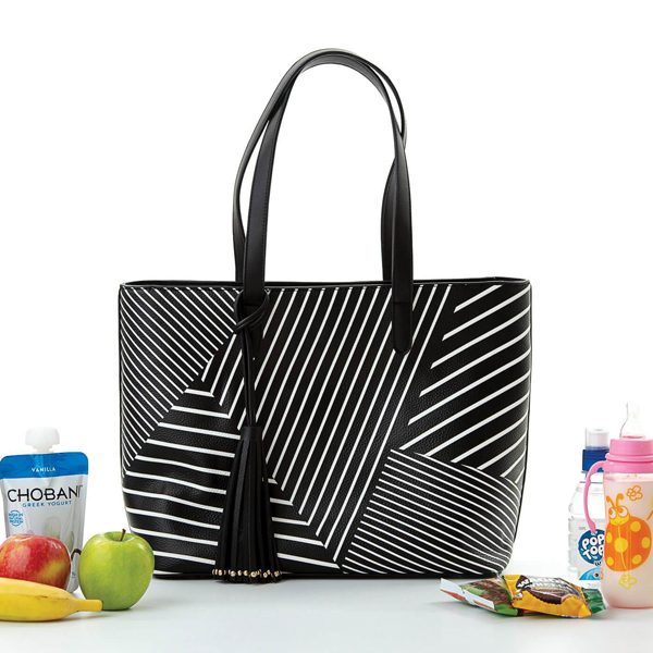 Michelle Cool Clutch (Black & White Stripe) Cool Shoulder Handbag